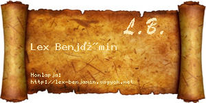 Lex Benjámin névjegykártya