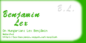 benjamin lex business card